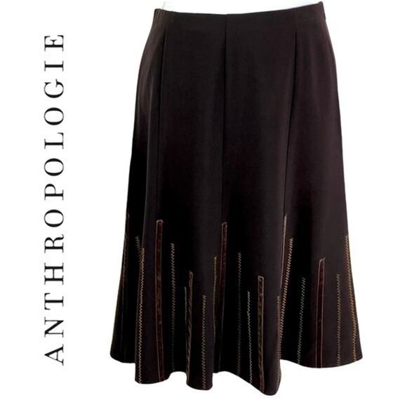 Anthropologie Tribal Velvet Ribbons & Embroidery Ballet Core Skirt NWOT Size 6 - Picture 1 of 10